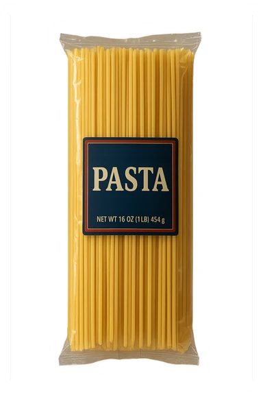 pacco di pasta realistico, 4k sticker