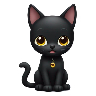 black cat very cute sticker