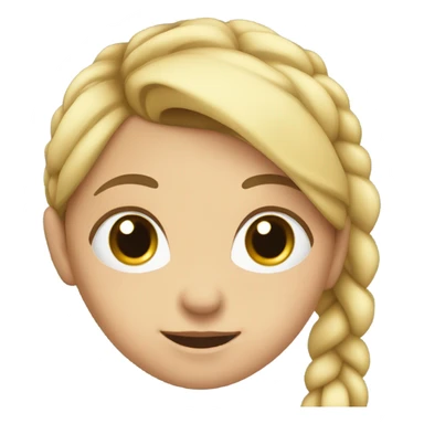 Girl with ponytail turned to the left side with a black dot on face sticker