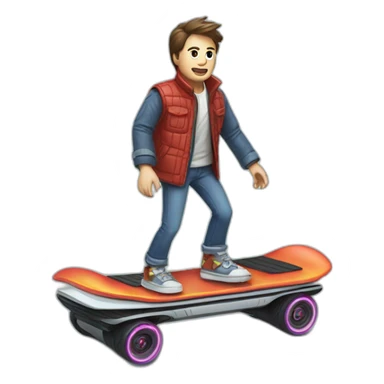 Marty Mcfly on a hoverboard sticker