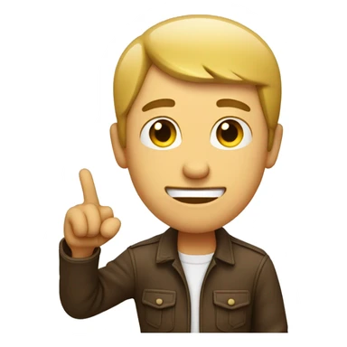 Guy pointing at his head with one finger sticker