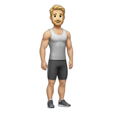 Classic workout clothes for white men sticker