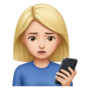 Woman upset at phone  sticker
