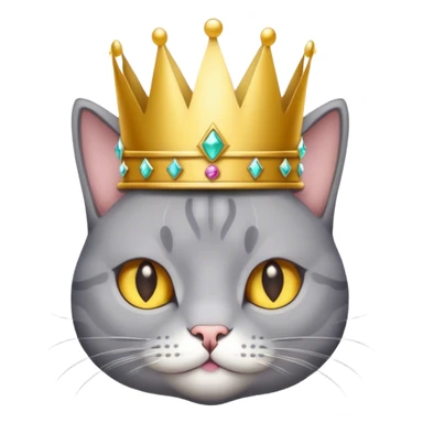 add a crown to this cat and make it more grey sticker