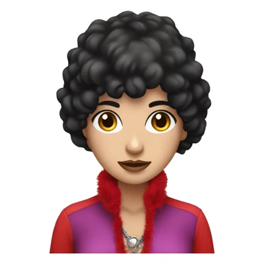 Black haired, whitegirl with red boa around her neck  sticker