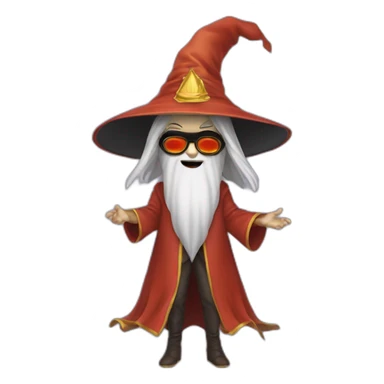 satoshi nakamoto dress like a wizard with a v a for vendeta mask sticker