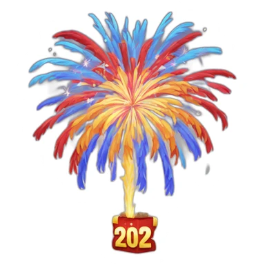 happy new 2024 fireworks sticker
