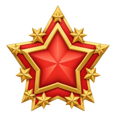 red 5 stars crest sticker