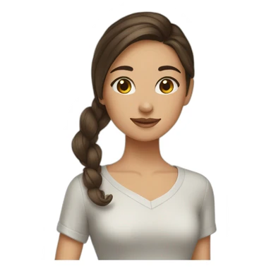 brunette girl drawing clothes  sticker