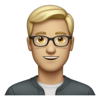 blue eyed man with glasses ligth skinned sticker