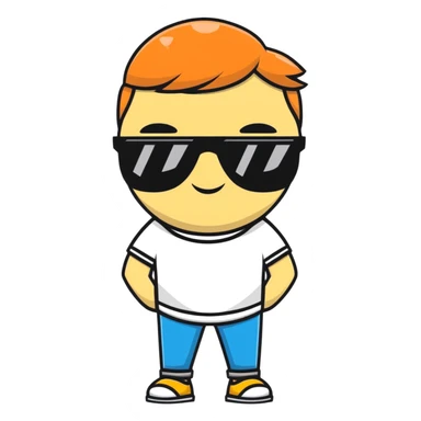 Fun character looking super cool with sunglasses and a confident pose sticker