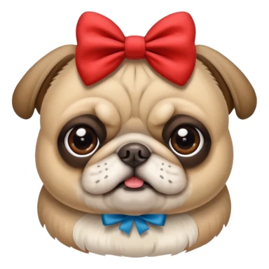 Pug com láço sticker