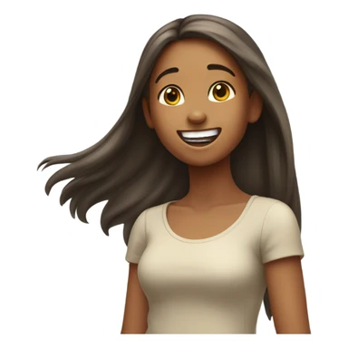 Girl tossing her hair sticker