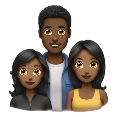 Younger Black man with two black women  sticker
