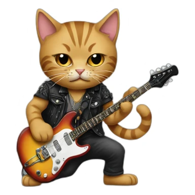Badass cat in rock and roll  sticker