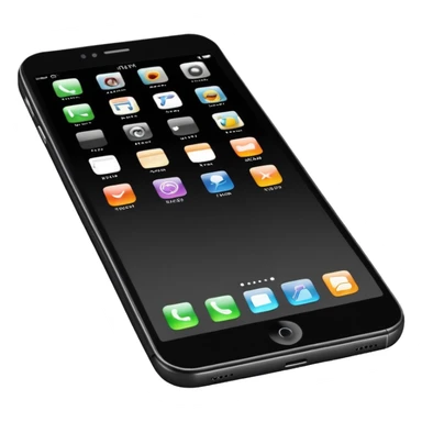 smartphone with a completely blank screen and no buttons, styled as an iOS emoji sticker