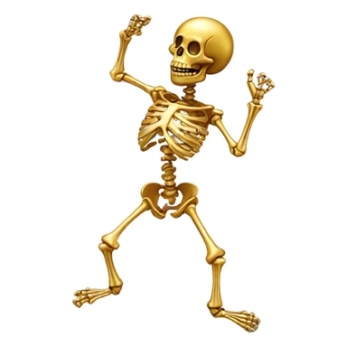 golden skeleton dancing sticker