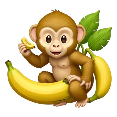 Banana Monkey Green Pink Yellow sticker
