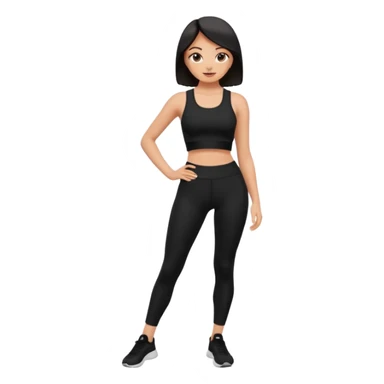 ceren siyah tayt ve siyah crop sticker