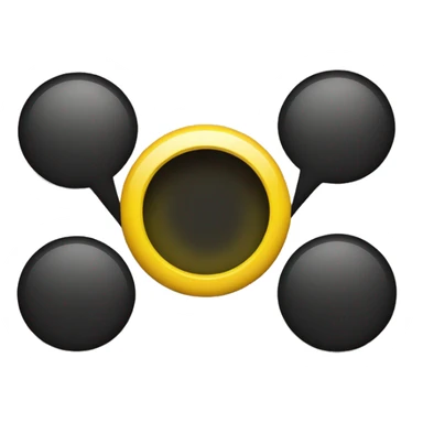 a black and red rectangle with a medium-sized yellow circle in the middle sticker