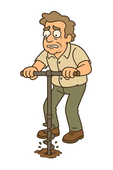 hollow stem auger drilling, transparent background sticker