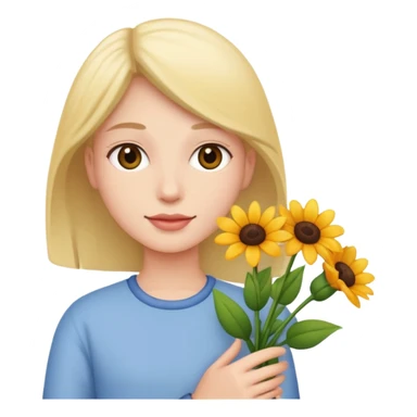 flower-bearing person sticker