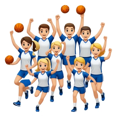 Community sports team celebrating sticker