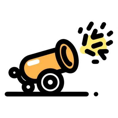 cash cannon shooting dollar bills sticker