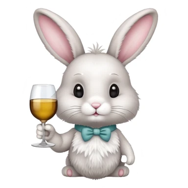 Bunny with wine glass sticker