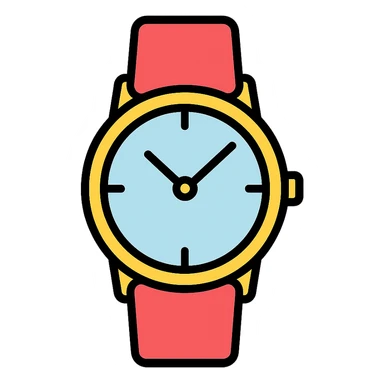 classic wristwatch, sleek and minimal accessory sticker