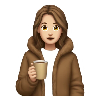 Cozy fall morning white girl brown hair sticker