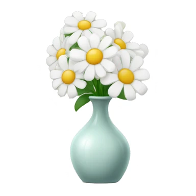 White flowers in vase sticker