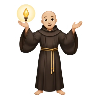 Dancing friar in black robe  sticker