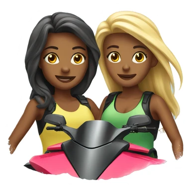 Two girls at jet ski sticker