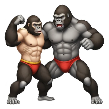 Gorilla fighting men sticker