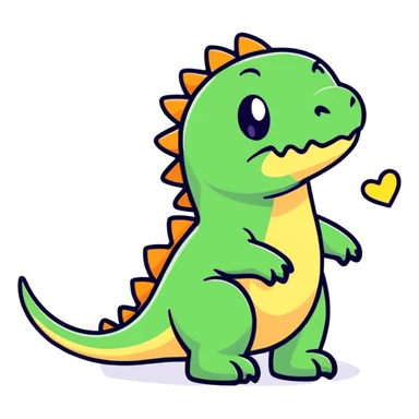 Dinosaurio con gato sticker