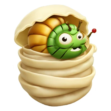 Caterpillar eating a xiao long bao sticker