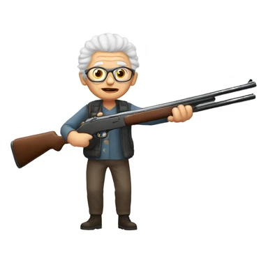 Oma met Shotgun  sticker