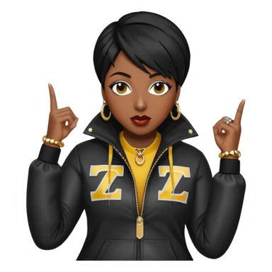 Missy Elliott with black hair sticker