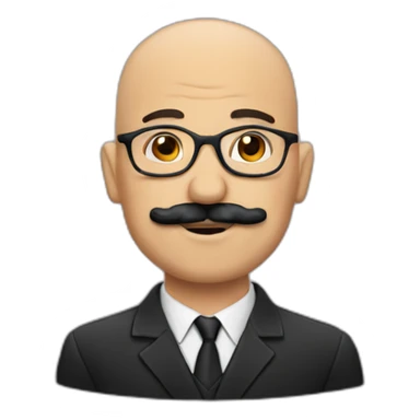 bald albanian with mustache and glasses sticker