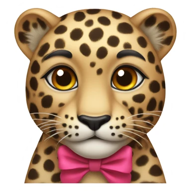 Leopard with a bow sticker
