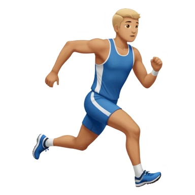tall, stocky man running in a track meet sticker