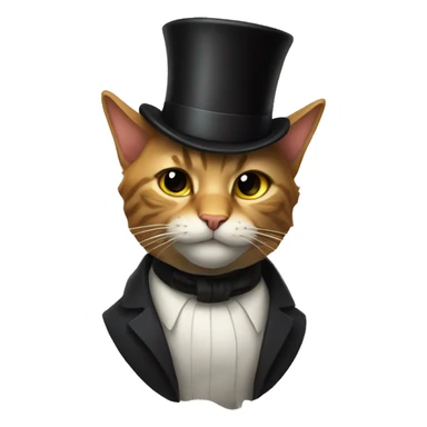 epic cat with a tophat  sticker