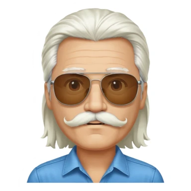 long white hair and  mustached man in sunglasses sticker