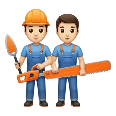 men with saws sticker