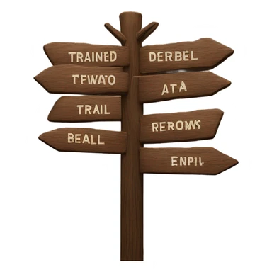 Mountain trail sign Brown sticker