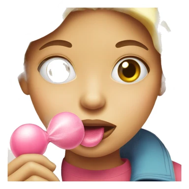 girl chewing bubblegum  sticker