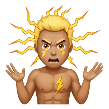 angry electrocuted sticker