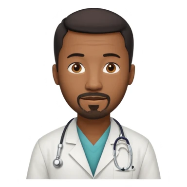 Tall thin African doctor with short hair and goatee beard sticker