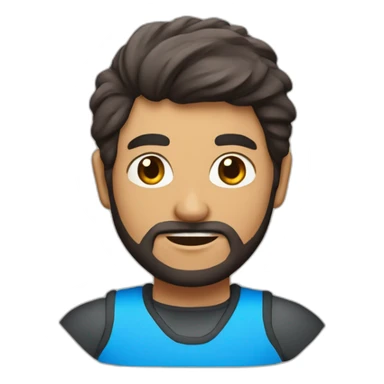 Mi hermano con coleta y con barba jugando al pádel sticker